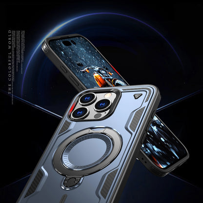 Hybrid Armor Trendy Case with MagSafe for iPhone 16 Pro - Blue_5