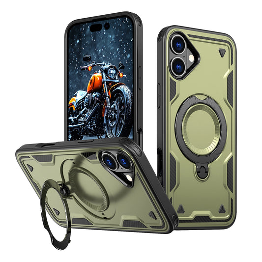 Hybrid Armor Trendy Case with MagSafe for iPhone 16 Plus - Green_0