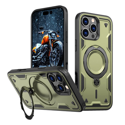 Hybrid Armor Trendy Case with MagSafe for iPhone 16 Pro Max - Green_0