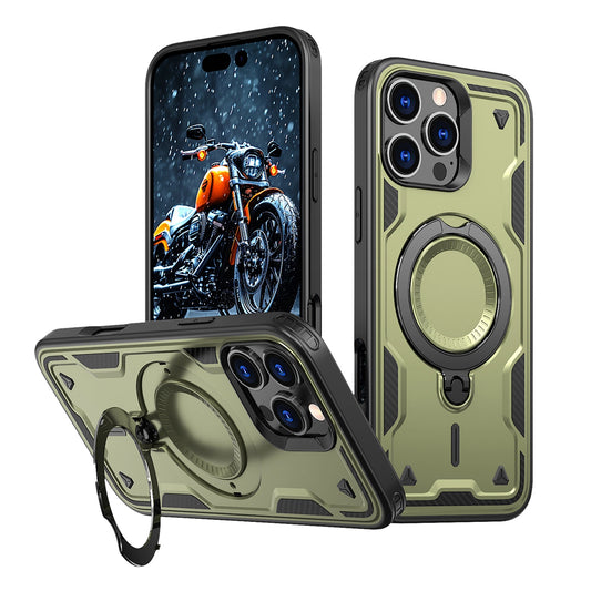 Hybrid Armor Trendy Case with MagSafe for iPhone 16 Pro Max - Green_0
