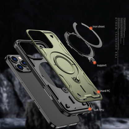 Hybrid Armor Trendy Case with MagSafe for iPhone 16 Pro Max - Green_1