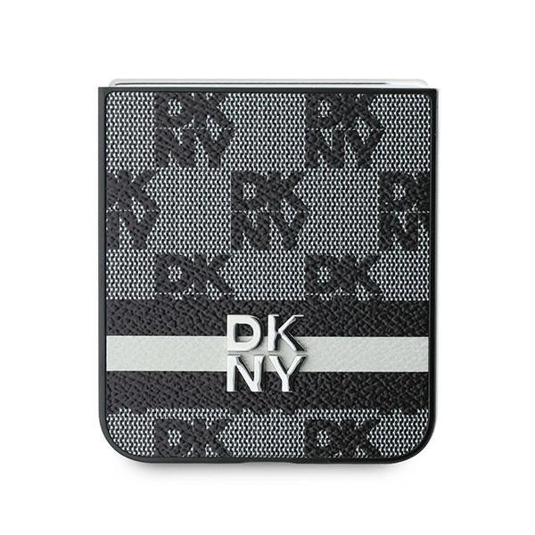 DKNY Checkered Pattern Printed Stripes case for Samsung Galaxy Z Flip 6 - black_4