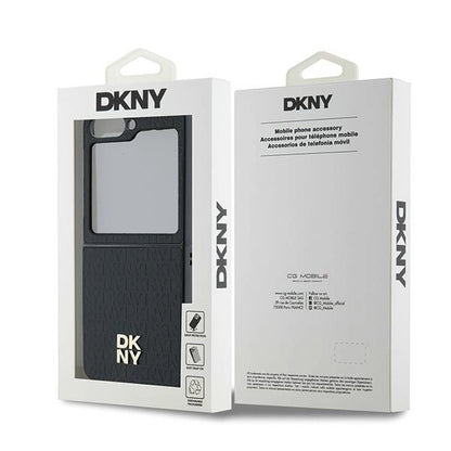 DKNY Repeat Pattern Stack Logo Case for Samsung Galaxy Z Flip6 - Black_7