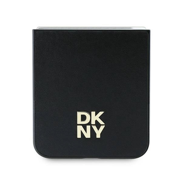 DKNY Leather Metal Stack Logo Case for Samsung Galaxy Z Flip 6 - Black_4