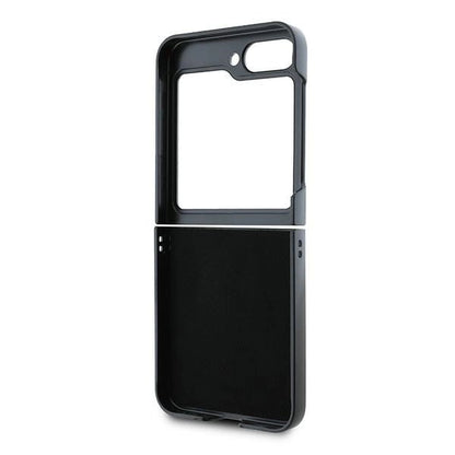 DKNY Leather Metal Stack Logo Case for Samsung Galaxy Z Flip 6 - Black_6