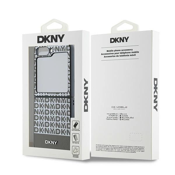 DKNY Repeat Pattern Bottom Stripe Case for Samsung Galaxy Z Flip 6 - Brown_7