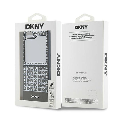 DKNY Repeat Pattern Bottom Stripe Case for Samsung Galaxy Z Flip 6 - Brown_7