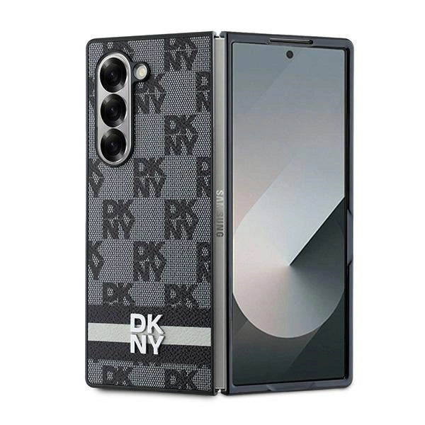 DKNY Checkered Pattern Printed Stripes case for Samsung Galaxy Z Fold 6 - black_0