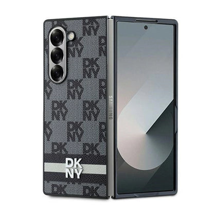 DKNY Checkered Pattern Printed Stripes case for Samsung Galaxy Z Fold 6 - black_0