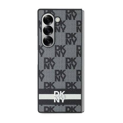 DKNY Checkered Pattern Printed Stripes case for Samsung Galaxy Z Fold 6 - black_1