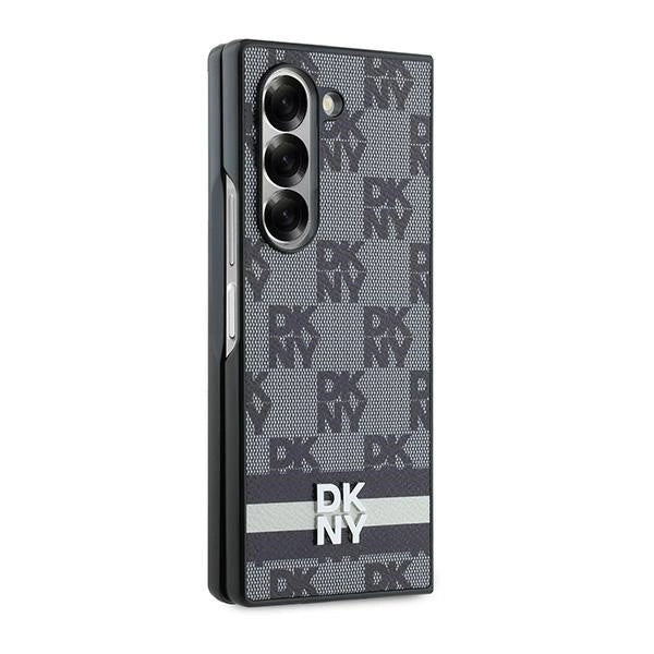 DKNY Checkered Pattern Printed Stripes case for Samsung Galaxy Z Fold 6 - black_4