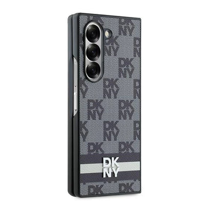 DKNY Checkered Pattern Printed Stripes case for Samsung Galaxy Z Fold 6 - black_4
