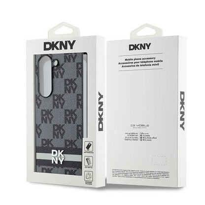 DKNY Checkered Pattern Printed Stripes case for Samsung Galaxy Z Fold 6 - black_6