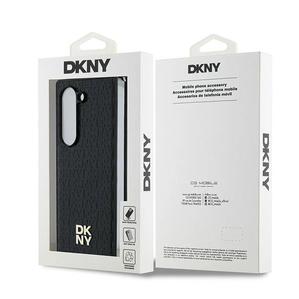 DKNY Repeat Pattern Stack Logo Case for Samsung Galaxy Z Fold6 - Black_6