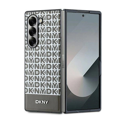 DKNY Repeat Pattern Bottom Stripe Case for Samsung Galaxy Z Fold 6 - Brown_0