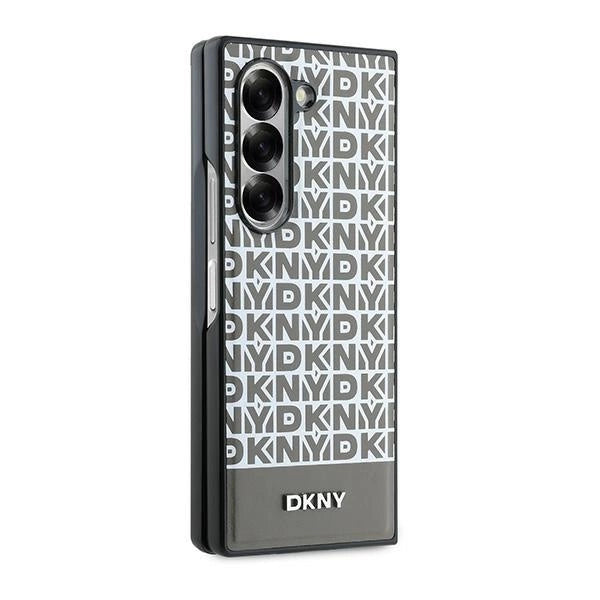 DKNY Repeat Pattern Bottom Stripe Case for Samsung Galaxy Z Fold 6 - Brown_4