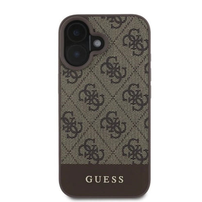 Guess 4G Bottom Stripe iPhone 16 Case - Brown_2