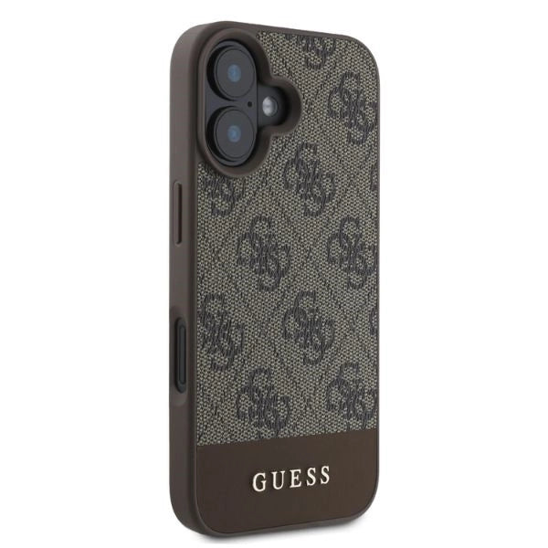 Guess 4G Bottom Stripe iPhone 16 Case - Brown_3