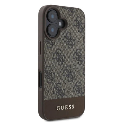 Guess 4G Bottom Stripe iPhone 16 Case - Brown_3