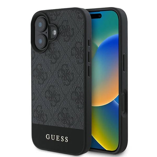 Guess 4G Bottom Stripe iPhone 16 Case - Gray_0