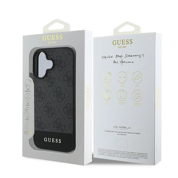 Guess 4G Bottom Stripe iPhone 16 Case - Gray_7
