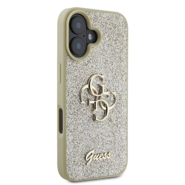 Guess Fixed Glitter Big 4G iPhone 16 Case - Gold_1