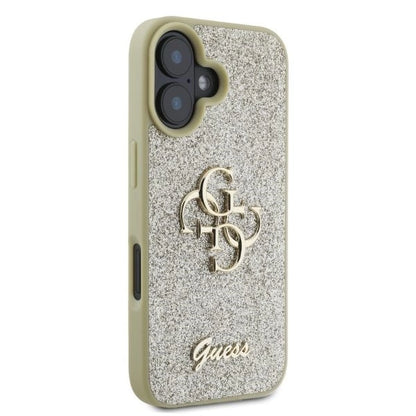 Guess Fixed Glitter Big 4G iPhone 16 Case - Gold_1