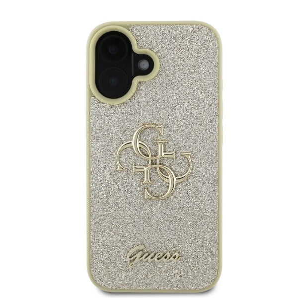 Guess Fixed Glitter Big 4G iPhone 16 Case - Gold_2