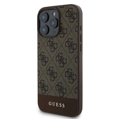 Etui Guess 4G Bottom Stripe na iPhone 16 Pro Max - brązowe_1