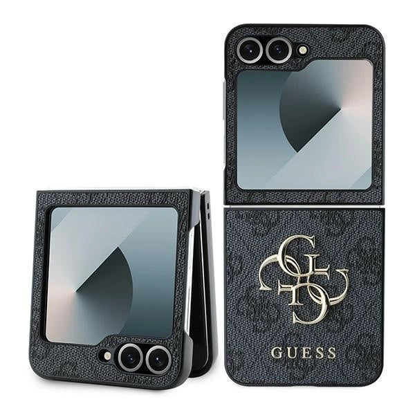 Guess Leather 4G Metal Logo Case for Samsung Galaxy Z Flip 6 - Black_0