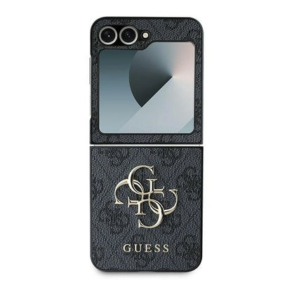 Guess Leather 4G Metal Logo Case for Samsung Galaxy Z Flip 6 - Black_1