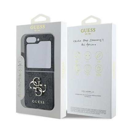 Guess Leather 4G Metal Logo Case for Samsung Galaxy Z Flip 6 - Black_7