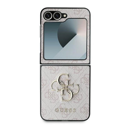 Guess Leather 4G Metal Logo Case for Samsung Galaxy Z Flip 6 - Pink_1
