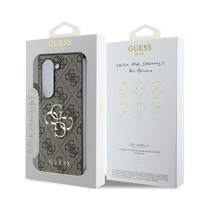 Guess Leather 4G Metal Logo Case for Samsung Galaxy Z Fold 6 - Brown_6