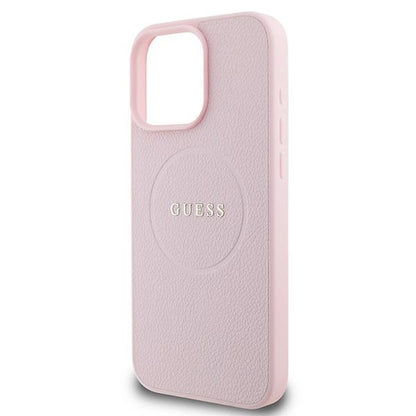 Guess MagSafe Grained Gold Ring iPhone 15 Pro Max Case - Pink_5