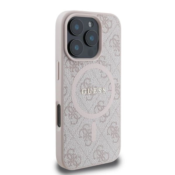 Guess 4G Ring Classic Logo MagSafe iPhone 16 Pro Case - Pink_1