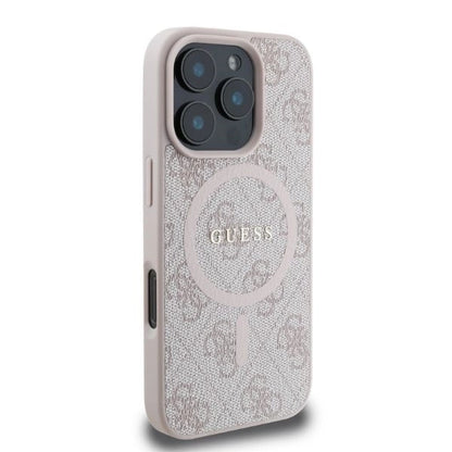 Guess 4G Ring Classic Logo MagSafe iPhone 16 Pro Case - Pink_1