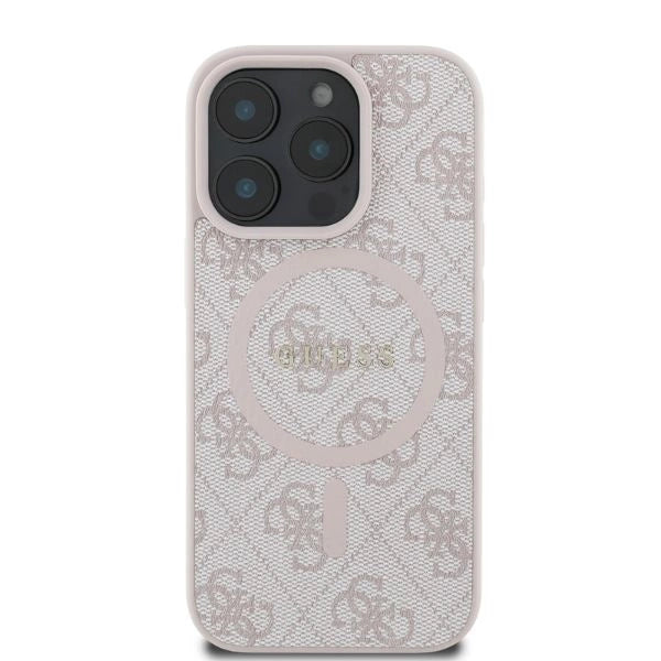 Guess 4G Ring Classic Logo MagSafe iPhone 16 Pro Case - Pink_2
