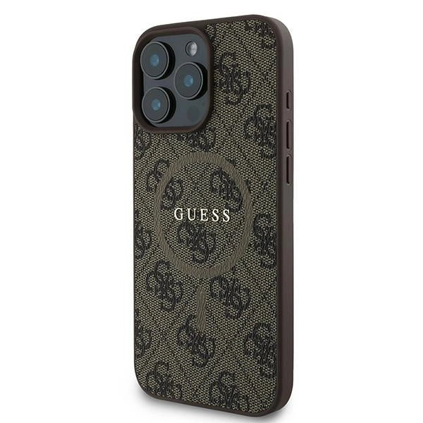 Guess 4G Ring Classic Logo MagSafe iPhone 16 Pro Case - Brown_1