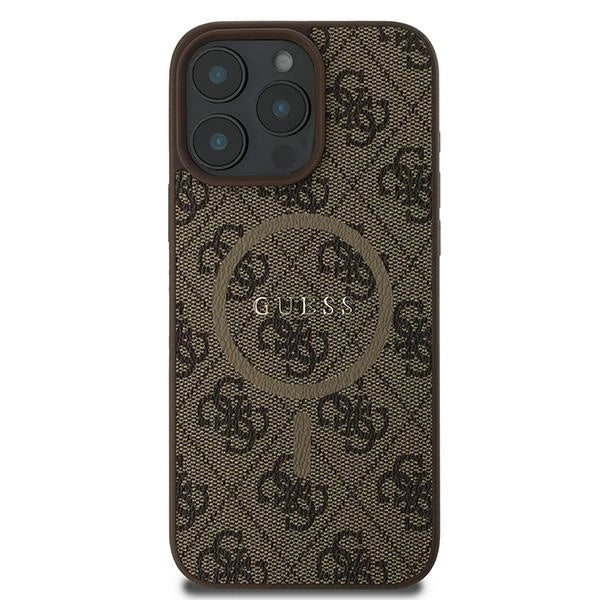 Guess 4G Ring Classic Logo MagSafe iPhone 16 Pro Case - Brown_2