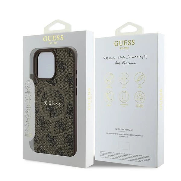 Guess 4G Ring Classic Logo MagSafe iPhone 16 Pro Case - Brown_7