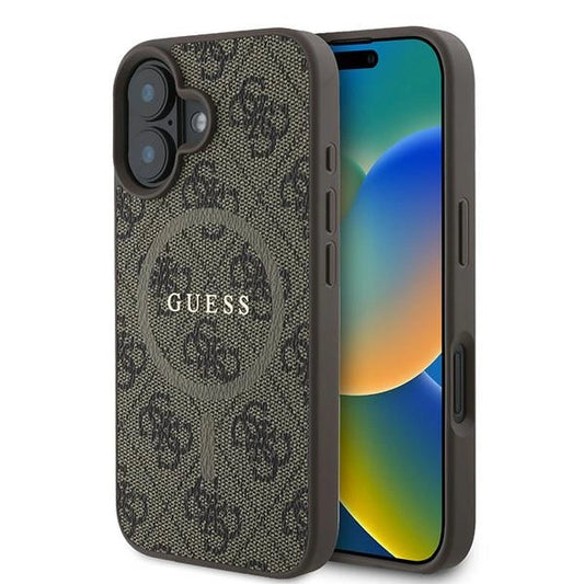 Guess 4G Ring Classic Logo MagSafe iPhone 16 Plus Case - Brown_0