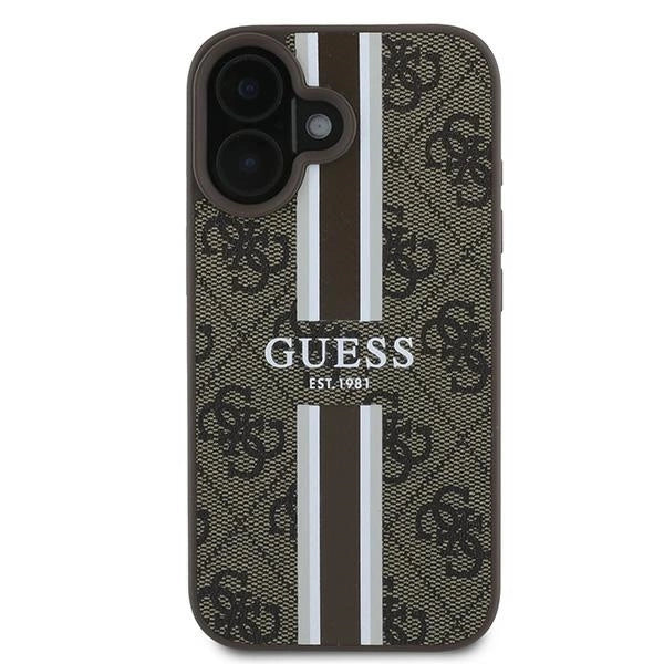 Guess 4G Printed Stripes MagSafe iPhone 16 Plus Case - Brown_2