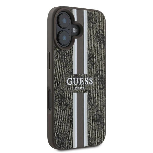 Guess 4G Printed Stripes MagSafe iPhone 16 Plus Case - Brown_3