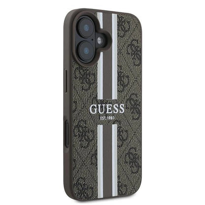 Guess 4G Printed Stripes MagSafe iPhone 16 Plus Case - Brown_3