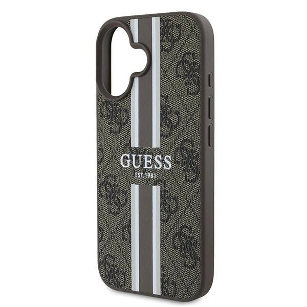 Guess 4G Printed Stripes MagSafe iPhone 16 Plus Case - Brown_5