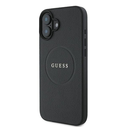Guess Grained Gold Ring MagSafe case for iPhone 16 Plus - black_1