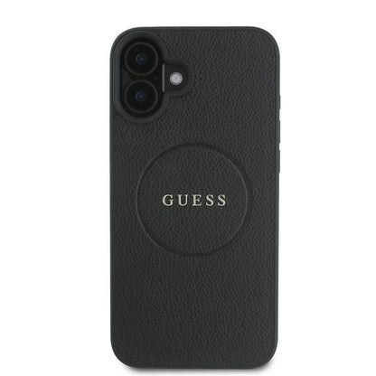 Guess Grained Gold Ring MagSafe case for iPhone 16 Plus - black_2