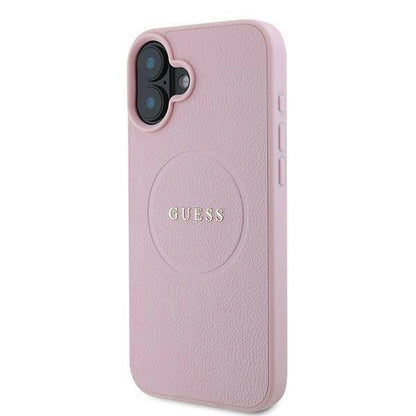 Guess Grained Gold Ring MagSafe iPhone 16 Plus Case - Pink_1