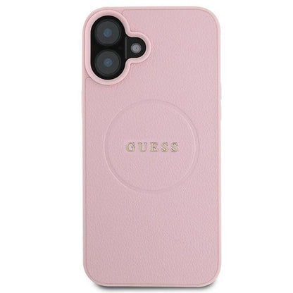Guess Grained Gold Ring MagSafe iPhone 16 Plus Case - Pink_2